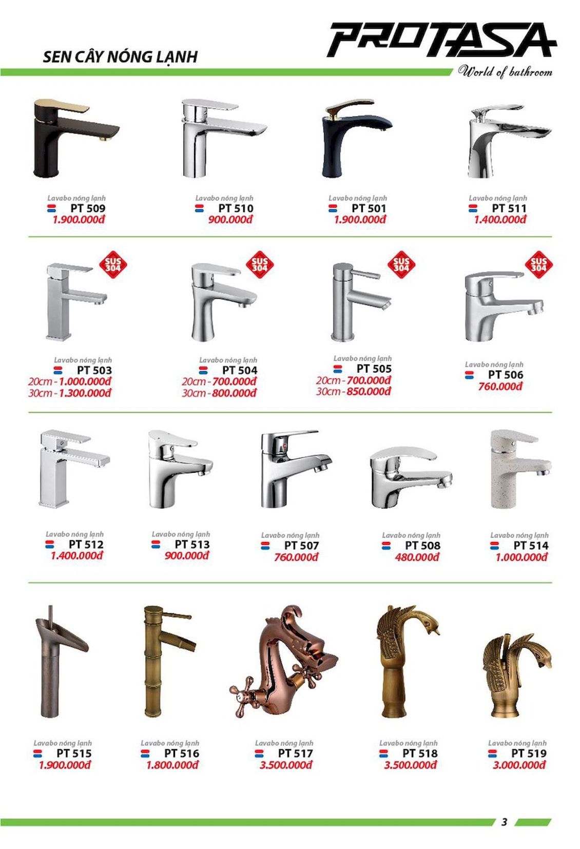 Thiết bị vệ sinh PROTASA Catalogue và Bảng giá mới nhất /Page 6